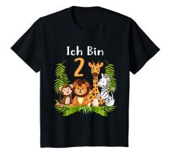 Kinder 2. Geburtstag Zweiter Kindergeburtstag Mädchen Dschungel T-Shirt von Dschungel Geburtstag & Zoo-Tiere Design Shop
