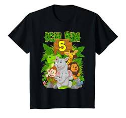 Kinder 5 Geburtstag Fünfter Kinder-Geburtstag Jungen Zoo Dschungel T-Shirt von Dschungel Geburtstag & Zoo-Tiere Design Shop