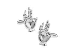 Cufflinks Silver, Manschettenknöpfe für Herren Hand Elegant Hemd Anzug Schmuck mit Geschenkbox von Dsnyu