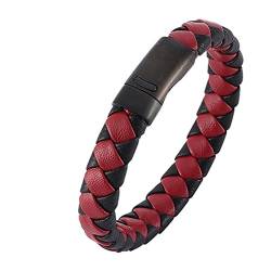 Dsnyu Armband Leder Paare, Schwarz Bettelarmband Junge, 20.5CM Einfacher Stil Geflochten Armband Charm für Verlobung von Dsnyu