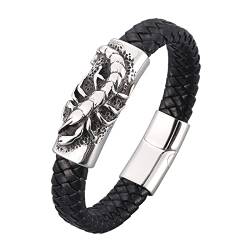 Dsnyu Armreif Männer, Silber Armreif für Herren, 18.5CM Skorpion Geflochten Hip Hop Armband für Geliebten von Dsnyu