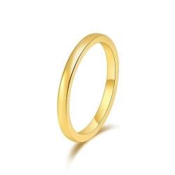 Dsnyu Herren Ring Wolfram, Engagement Ring Woman Gold Einfach Schmuck 2mm Breit Größe 52 (16.6) Komfort Fit mit Box von Dsnyu
