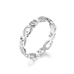 Dsnyu Ring Paar, Silber Ring Keltischer Knoten, Klassisch Herrenringe Edelstahl zum Valentinstag Größe 62 (19.7) von Dsnyu