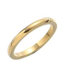 Dsnyu Ringe Frauen, Edelstahl Ring Ehering Gold Einfach Poliert Schmuck 2mm Breit Größe 57 (18.1) Cool Jahrestag Geschenk von Dsnyu