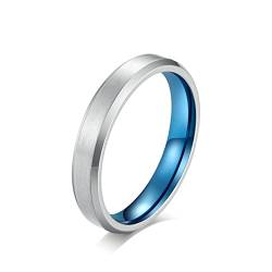 Dsnyu Ringe Paar, Blau Vertrauensring, Matt Gebürstet Edelstahl Ring Herren für Verlobung GR.65 (20.7) von Dsnyu