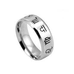 Dsnyu Ringe Silber Vintage, Engagement Ring For Men 12 Konstellation Herren Schmuck Titan Stahl Größe 54 (17.2) Cool Jahrestag Geschenk von Dsnyu