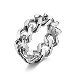 Dsnyu Ringe für Paare, Silber Kette Ringe Drehbarer, Klassisch Ring Edelstahl für Vater Größe 70 (22.3) von Dsnyu