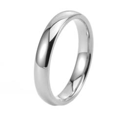 Dsnyu Wedding Ring Women, Wolfram Ring Silber Poliert Herren Schmuck 4mm Breit Größe 62 (19.7) Komfort Fit mit Box von Dsnyu