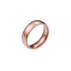 Edelstahl Ring Damen, Ehering Poliert Rund 6 mm Roségold Größe 57 (18.1) Herren Schmuck Jahrestag Geschenk von Dsnyu