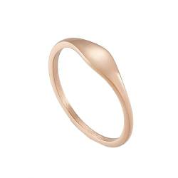 Edelstahl Ringe Damen, Verlobungsring 1 mm Einfacher Ring Roségold Größe 57 (18.1) Schmuck Jahrestag Geschenk von Dsnyu
