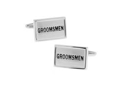 Manschettenknöpfe Silber, Manschettenknöpfe Herren Elegant Rechteckige Gravur "Groomsmen" Hemd Anzug Schmuck für Geburtstag Hochzeit von Dsnyu