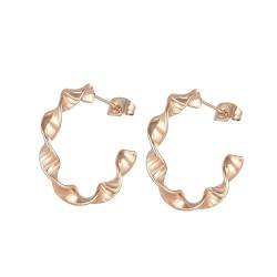 Ohrringe Rosegold Stecker, Damen Ohrringe Vintage Edelstahl C-Form für Geburtstag mit Schmuck Box von Dsnyu