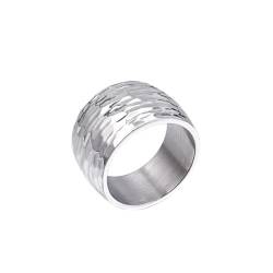 Promise Ring Silver, Edelstahl Ring Ehering Rund 10mm Größe 52 (16.6) Damen Herren Schmuck für Geburtstag von Dsnyu