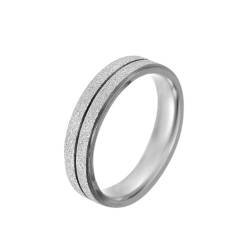 Ring Damen 49, Wedding Ring Band Silber Matt Herren Schmuck 5mm Breit Titan Stahl Cool Jahrestag Geschenk von Dsnyu