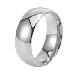 Ring Größe 60 Damen, Eheringe Silber Poliert Herren Schmuck 8mm Breit Wolfram Stahl Cool Jahrestag Geschenk von Dsnyu