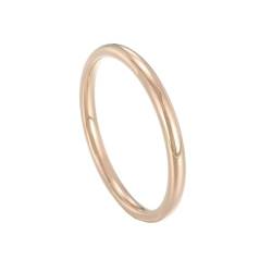 Rosegold Ring Damen, Verlobungsring Edelstahl 2mm Einfacher Dünner Ring Größe 65 (20.7) Schmuck Komfort Fit von Dsnyu