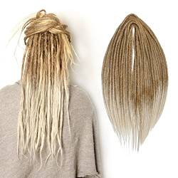 10 Stränge/Pack Synthetische Dreadlocks Verlängerungen Dünne 0,6cm Gehäkelte Geflochtene Haare Weiche Dreads Einseitige Dreadlocks Reggae Hip-Hop Hippie Stil (20INCH-Double Ended, MT27-613#) von Dsoar