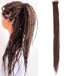 30 Zoll 20 Stränge/Pack Synthetische Dreadlocks Verlängerungen 0,8cm Gehäkelte Geflochtene Haare Weiche Dreads Einseitige Dreadlocks Reggae Hip-Hop Hippie Stil von Dsoar