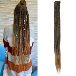 30 Zoll 20 Stränge/Pack Synthetische Dreadlocks Verlängerungen 0,8cm Gehäkelte Geflochtene Haare Weiche Dreads Einseitige Dreadlocks Reggae Hip-Hop Hippie Stil von Dsoar