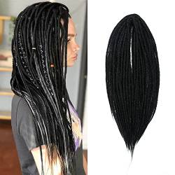 Dsoar 20 Zoll 10 Stränge/Pack Synthetische Dreadlocks Double Ended Verlängerungen Dünne 0,6cm Gehäkelte Geflochtene Haare Weiche Dreads Reggae Hip-Hop Hippie Stil, Schwarz von Dsoar