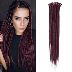 Dsoar Dünne 0,6cm Lange Synthetische Dreadlock Verlängerungen Handgefertigtes 20 Zoll 20 Strang Häkelhaar Lange Gehäkelte Zöpfe Hip-Hop Style Soft Dreads Haarverlängerungen BUG# von Dsoar