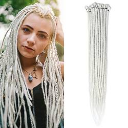 Dsoar Dünne 0,6cm Lange Synthetische Dreadlock Verlängerungen Handgefertigtes 20 Zoll 20 Strang Häkelhaar Lange Gehäkelte Zöpfe Hip-Hop Style Soft Dreads Haarverlängerungen von Dsoar