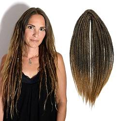 Dünne 0,6cm Lange Double Ended Synthetische Dreadlock Verlängerungen 20 Zoll 10 Strang Häkelhaar Lange Gehäkelte Zöpfe Hip-Hop Style Soft Dreads Haarverlängerungen, MT1B/27# von Dsoar