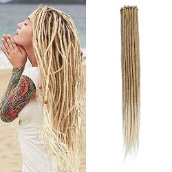 Dünne 0,6cm Lange Synthetische Dreadlock Verlängerungen Handgefertigtes 20 Zoll 20 Strang Häkelhaar Lange Gehäkelte Zöpfe Hip-Hop Style Soft Dreads Haarverlängerungen(MT27-613#) von Dsoar