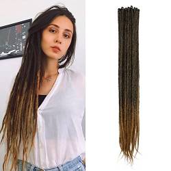 Dünne 0,6cm Lange Synthetische Dreadlock Verlängerungen Handgefertigtes 20 Zoll 20 Strang Häkelhaar Lange Gehäkelte Zöpfe Hip-Hop Style Soft Dreads Haarverlängerungen, MT1B-27# von Dsoar