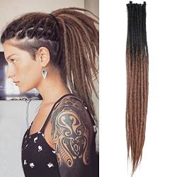 Dünne 0.6cm Synthetische Dreadlock Extensions Handgemacht 24 Zoll 20 Stränge Häkelhaar Lange Häkelzöpfe Hip-Hop Style Weiche Dreads Haarverlängerungen von Dsoar