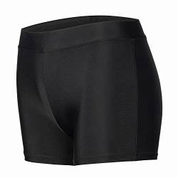 Dtone Mädchen Kurz Hose für Tanz Gymnastik Turnanzug Turn Shorts Glitzer glänzend Fitness Hotpants, Elasthan-schwarz 110 (3-4 Jahre) von Dtone