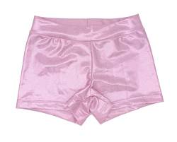 Dtone Mädchen Kurz Hose für Tanz Gymnastik Turnanzug Turn Shorts Glitzer glänzend Fitness Hotpants, Rosa 140（9-10 Jahre） von Dtone