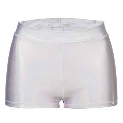 Dtone Mädchen-Tanzhose Kurze Gymnastik-Shorts glitzernd Tumbling-Hose, Silber glänzend 110 (3-4 Jahre) von Dtone