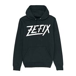 Du Hirsch Herren Hoodie Bayerisch Zefix Schwarz M von Du Hirsch