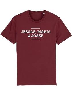 Du Hirsch Herren T-Shirt Bayerisch Jessas, Maria & Josef Weinrot L von Du Hirsch