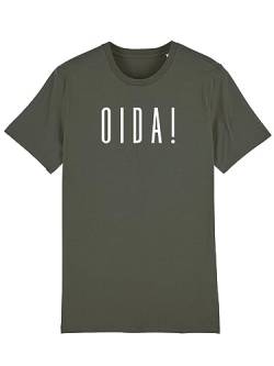 Du Hirsch Herren T-Shirt Bayerisch Oida Khaki L von Du Hirsch