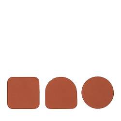 DUDU 3er-Set farbenfroher weicher Lederuntersetzer, doppelseitig, runde quadratische Form, 9,5x9,5 cm, Elegantes Design Zimt von DuDu