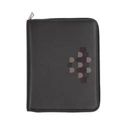DUDU A5 Aktenmappe aus Leder, iPad Mini Tablet Halterung, A5 Notebook Organizer Anthracite Mosaic von DuDu