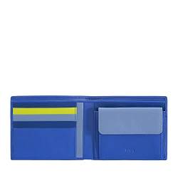 DUDU Bunte Herrenbrieftasche RFID aus Nappaleder mit Münzfach und Kartensteckfächer Kornblume von DuDu