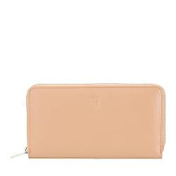 DUDU Große Bunte Damenbrieftasche RFID in echtem Leder mit Rundum - Reißverschluss Puder rosa von DuDu