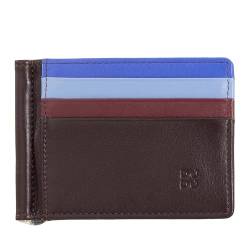 DUDU Herren Brieftasche mit Geldclip aus Leder Kreditkarten-Fächer Clip Banknoten Kompakt Steckfächer Dunkelburgundy von DuDu