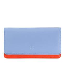 DUDU Mehrfarbige Kuvert - Brieftasche RFID in Leder Pastellblau von DuDu