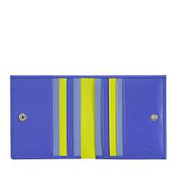 DUDU Mehrfarbiges Portemonnaie RFID in Leder mit Kartensteckfächer und Münzfach Kornblume von DuDu