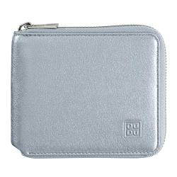 DuDu Herren-Brieftasche RFID, aus weichem Leder mit kleinem außenliegendem Reißverschluss und 6 Kreditkartenfächern. Cosmo von DuDu