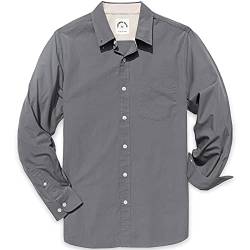 Dubinik® Hemd Herren Langarm Bügelleicht Button Down Hemden 100% Baumwolle Freizeithemden Regular Fit von Dubinik