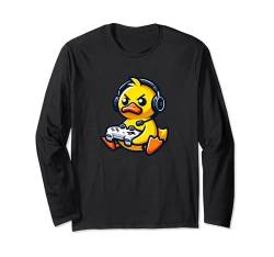 Lustige Ente Gamer Quack Videospiele Jungen Mädchen Kinder Langarmshirt von DuckGamer2024