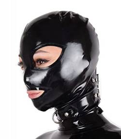 DuckyDucky Hood Sub - Rubber Fetish - 100% Latex - Back Zip - schwarz S von DuckyDucky