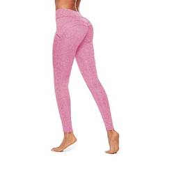 Ducomi MYA Leggings Damen Push Up - Abnehmen High Waist am Gesäß für Schlanke Silhouette Sensationelle Kurven - Praktikabilität und Sinnlichkeit für Yoga, Pilates und Fitness (Rosa, M) von Ducomi