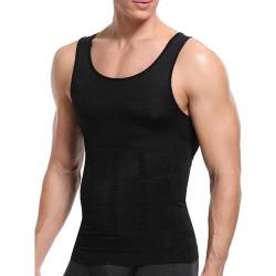 Ducomi Slimshaper Figurformendes Herrenunterhemd – Ärmelloses Tanktop zum Modellieren und Schlankmachen - Macht den Bauchbereich Schlanker und Straffer (Black, X-Large) von Ducomi