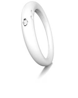 Duepunti Ring aus Silikon Farbe weiß mit einem Diamant DPR 9010 Gr. S (48-51) von Duepunti